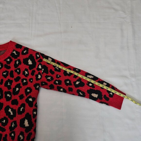 Scoop Women's Leopard Print Crewneck Long Sleeve Pullover Sweater Size Medium - Picture 12 of 13